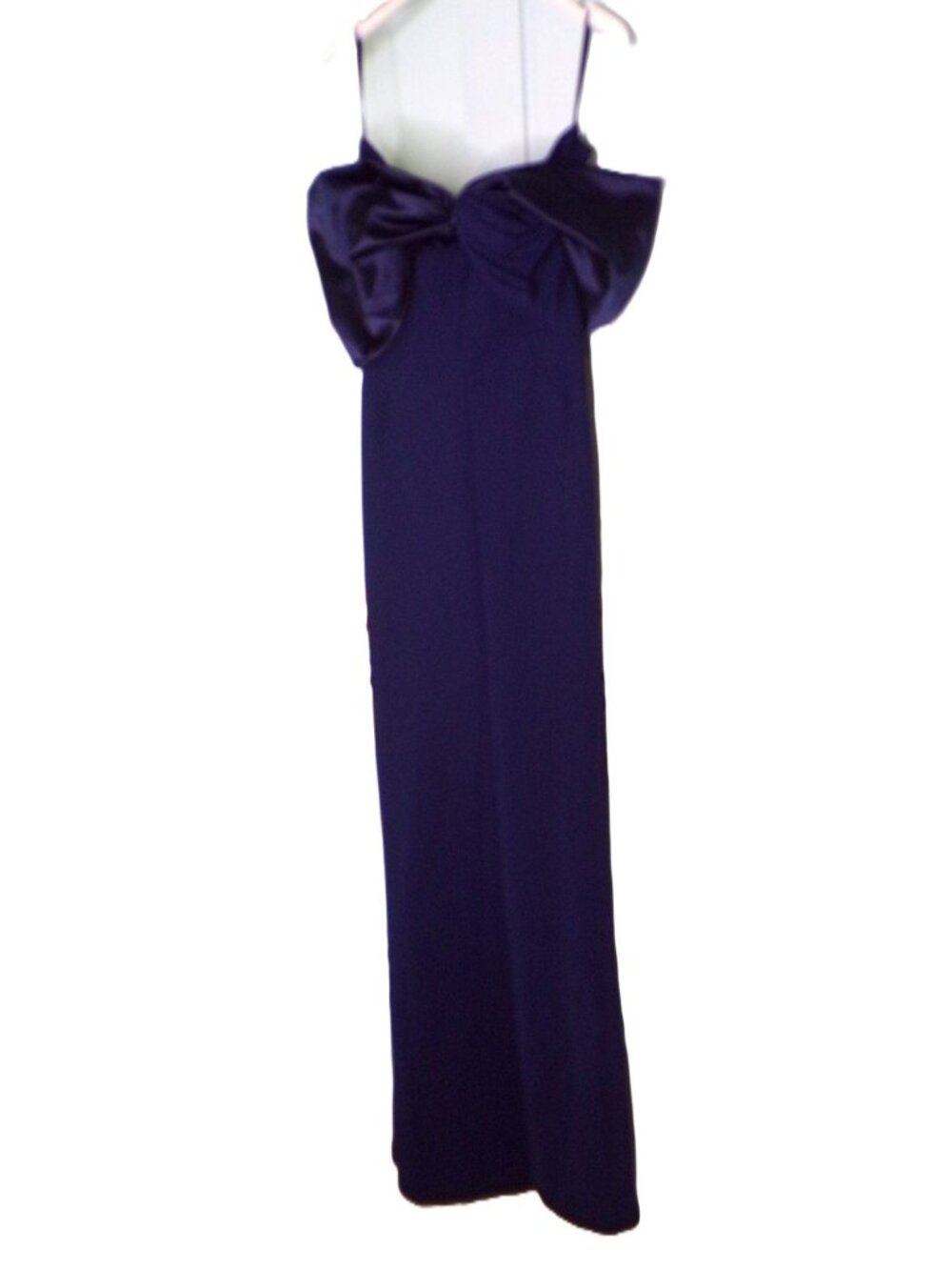 🆕CHIARA BONI Vezia Off Shoulder Gown Dress 8 Navy Blue - Picture 13 of 15